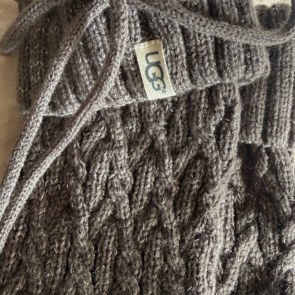 UGG Women's Cable Knit Over The Knee Socks with Pompoms